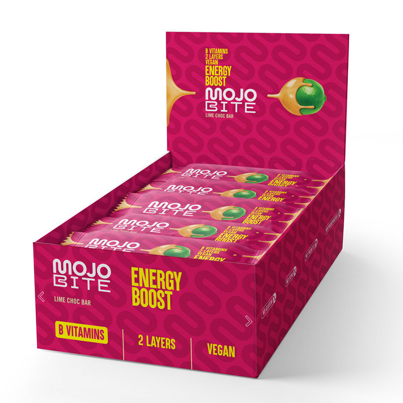 MojoBite Energy Boost Lime Choc Riegel, 1 Box (12x44g)
