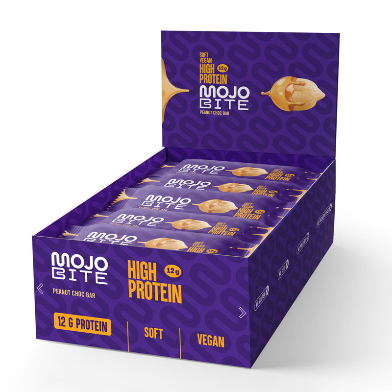 MojoBite High Protein Peanut Choc Riegel, 1 Box (12x50g)