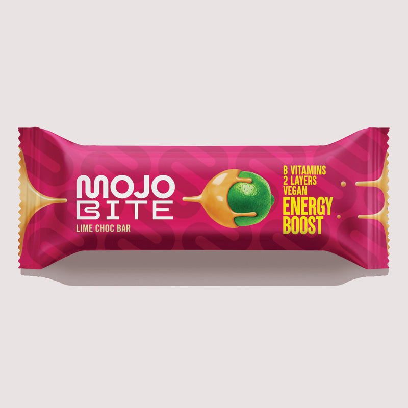 MojoBite Energy Boost Lime Choc Riegel, 1 Box (12x44g)