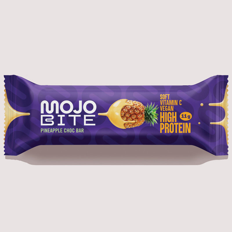 MojoBite High Protein Pineapple Choc Riegel, 1 Box (12x50g)